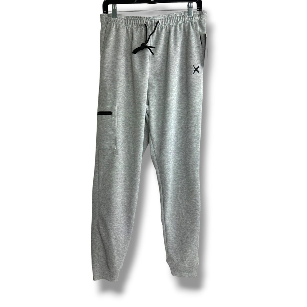 Game Time Mens Rapid Dry Tech Joggers Gray Loose Fit Performance Pants Small NWT